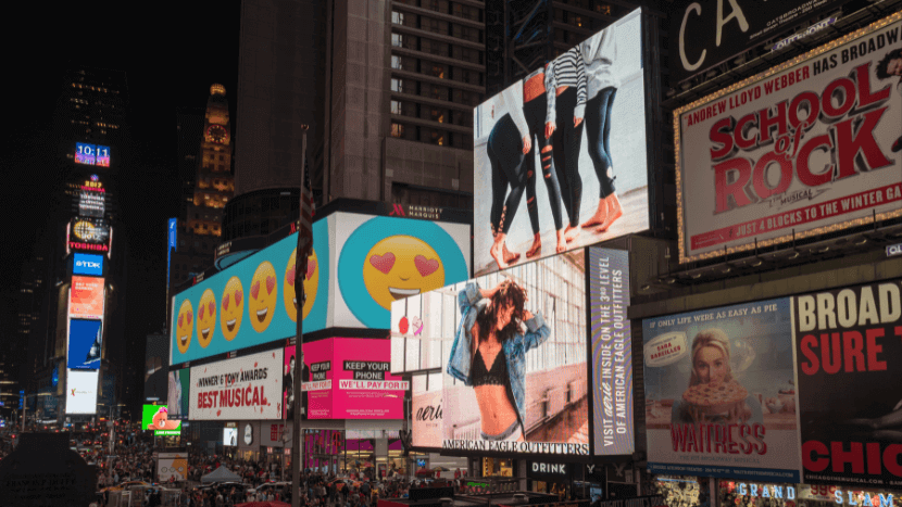 Digital billboards across the city